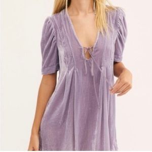 Free people velvet dress in Violet Fog color. New with tags! Size S.